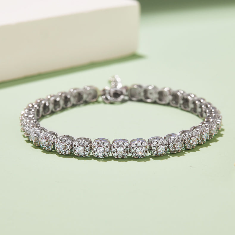 3.5 Carat Moissanite Silver Bracelet