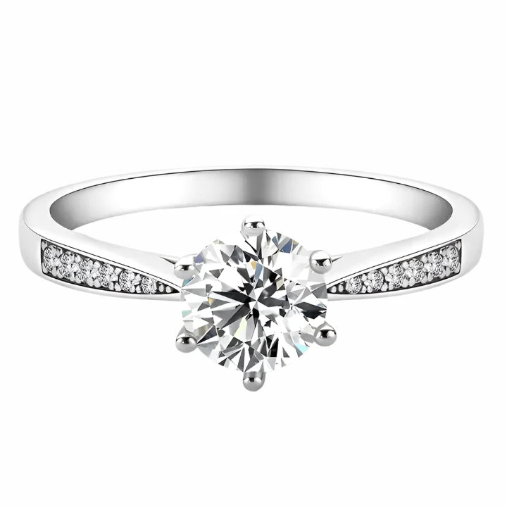 1 Carat Moissanite Engagement Ring - 6.5mm Solitaire
