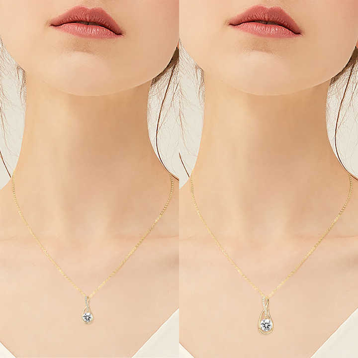 Moissanite Infinity Pendant Necklace with 1.0 Carat Round Brilliant Cut (6.5mm)