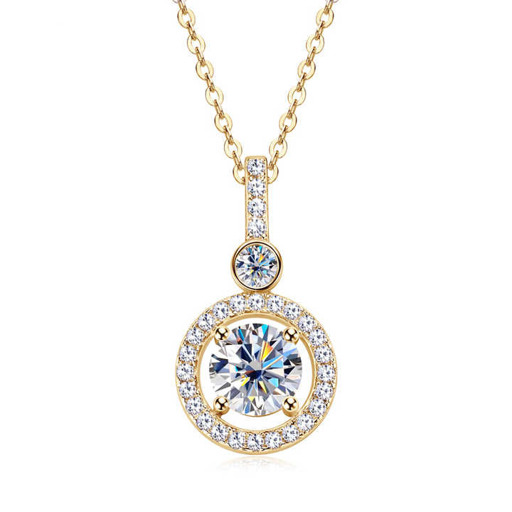 Moissanite Pendant Necklace – 1.0ct Round Brilliant Cut