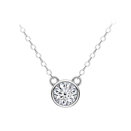Moissanite Solitaire Pendant Necklace with 1.0 Carat Round Brilliant-Cut Stone