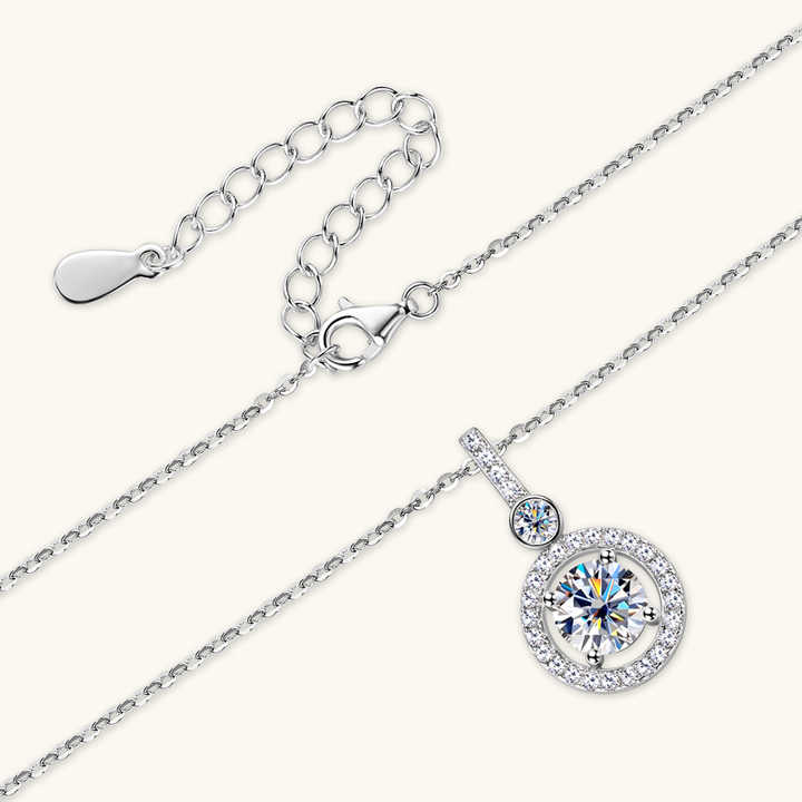 Moissanite Pendant Necklace – 1.0ct Round Brilliant Cut
