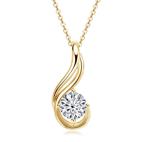 Moissanite Pendant Necklace with 2.0 Carat Round Brilliant-Cut Stone