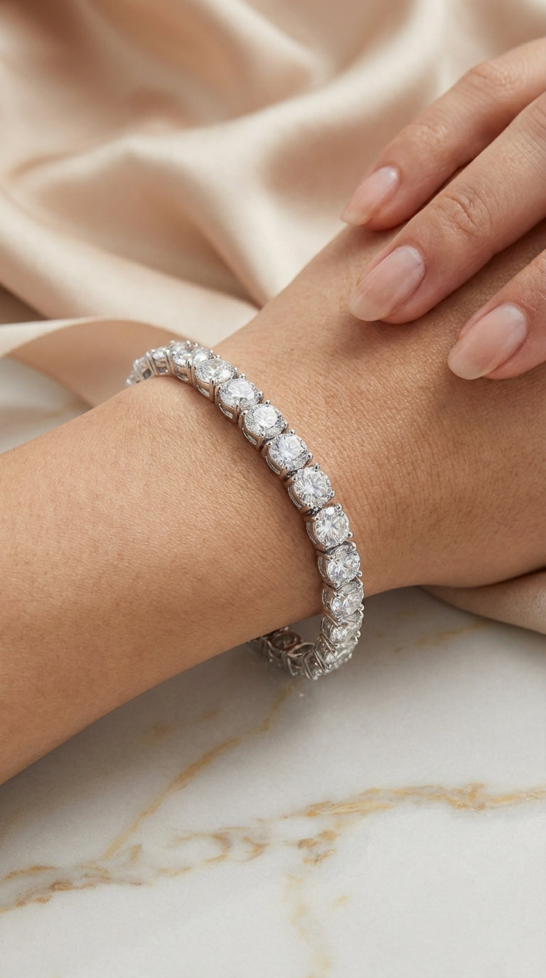Luxury Tennis Bracelet Simulated Diamonds