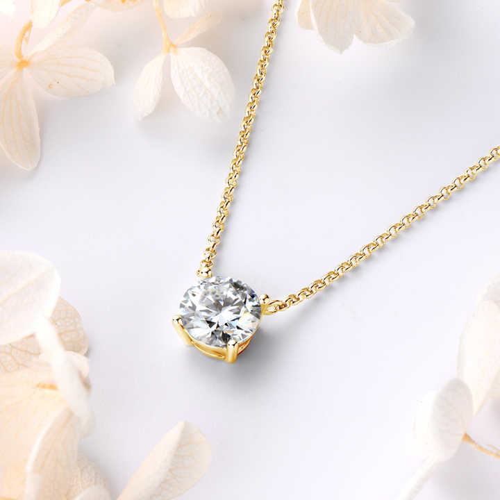 Color Moissanite Pendant Necklace