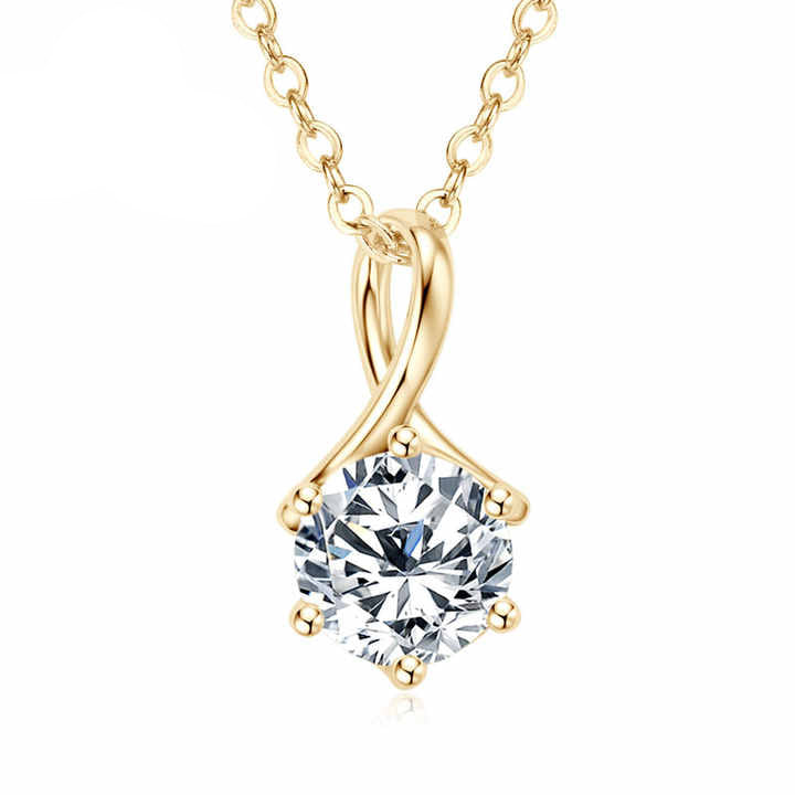 Infinity Pendant Necklace with 1.0ct Moissanite – Elegant Jewelry for Women