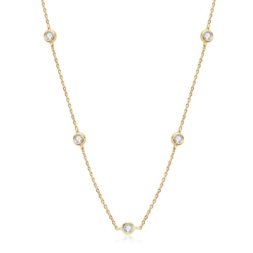 Multilayer Moissanite Bezel Choker Necklace – 4mm Round Cut