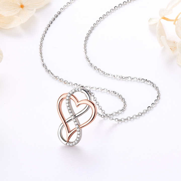 Moissanite Heart Infinity Pendant Necklace