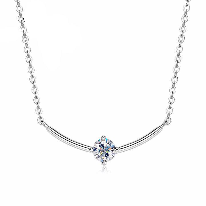 Delicate 14K Gold Plated Moissanite Pendant Necklace – 0.5 Carat