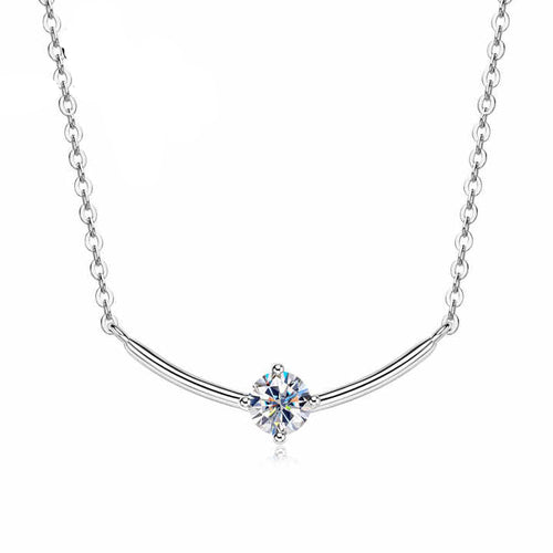Delicate 14K Gold Plated Moissanite Pendant Necklace – 0.5 Carat
