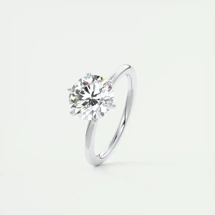 Classic Shiny 0.5ct Moissanite Engagement Ring