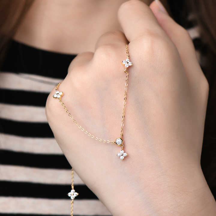 Four-Leaf Clover Moissanite Pendant Necklace