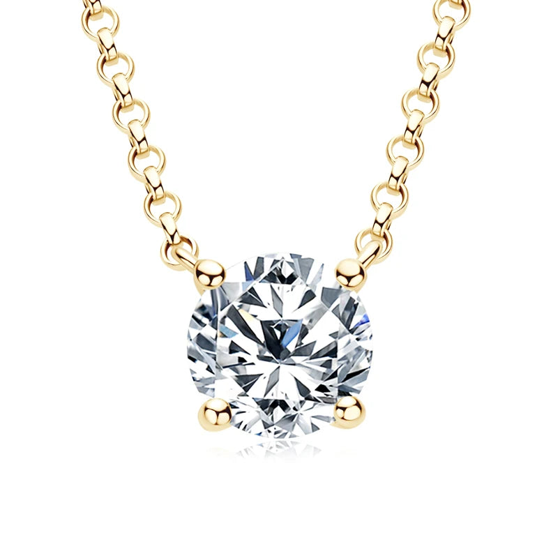 Solitaire Moissanite Pendant Necklace – 1CT, 2CT, or 3CT