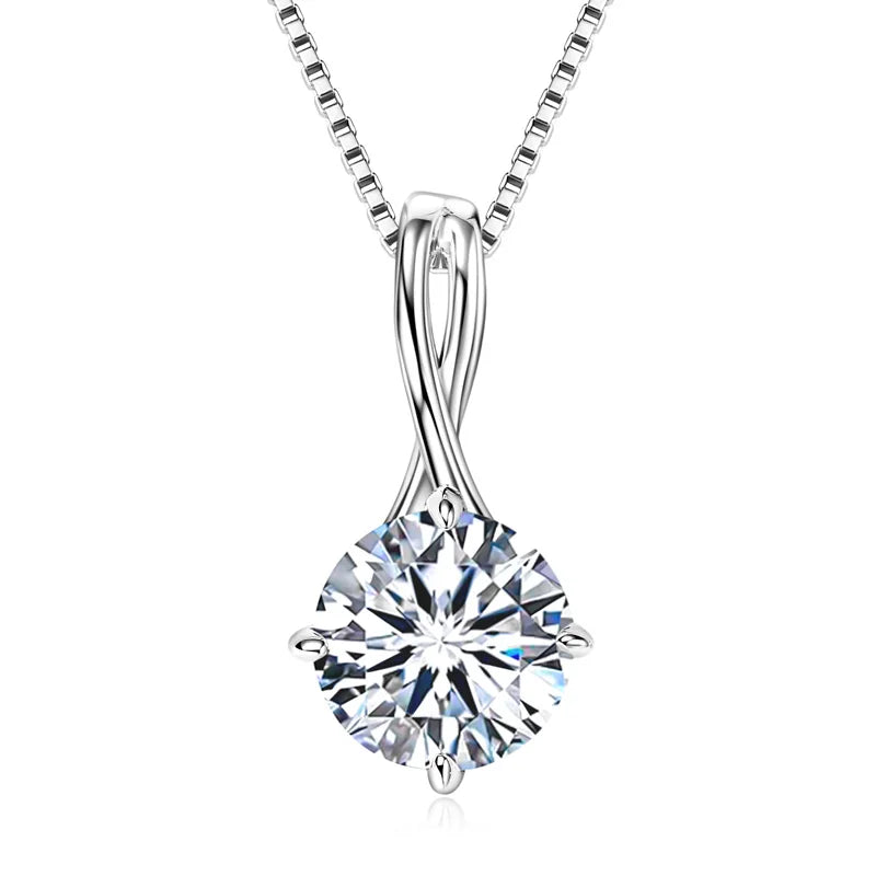 Infinity Pendant Necklace with Moissanite – Available in 6.5mm, 8mm, and 9mm