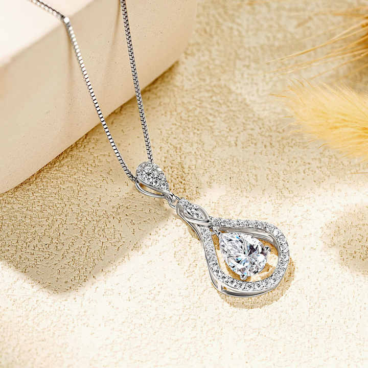 Droplet Moissanite Pendant Necklace – 1.0ct, 1.5ct, or 2.0ct D Color