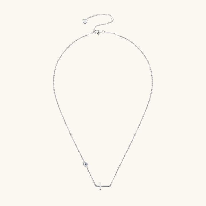 Delicate Moissanite Cross Pendant Necklace – 0.3 Carat
