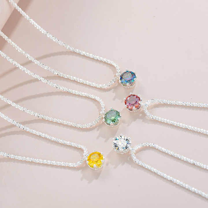 Moissanite Pendant Necklace with 1.0 Carat D Color Round Brilliant-Cut Stone
