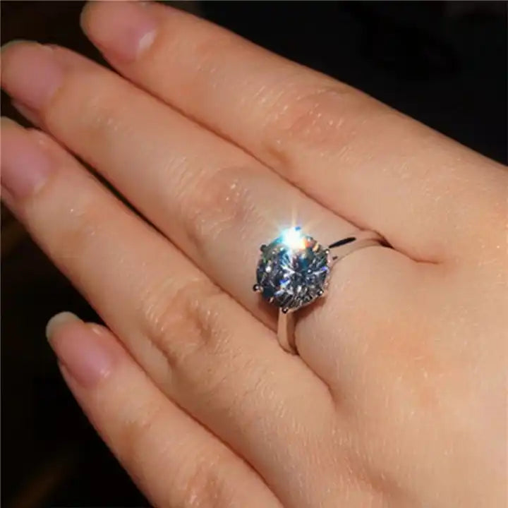 3 Carat Moissanite Engagement Ring - 9mm Round Cut