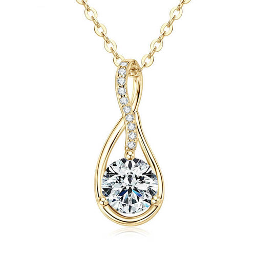 Infinity Pendant Necklace with 1.0ct Moissanite – GRA Certified