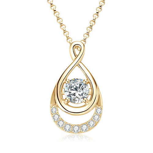 Moissanite Waterdrop Infinity Pendant Necklace – 1.0 Carat