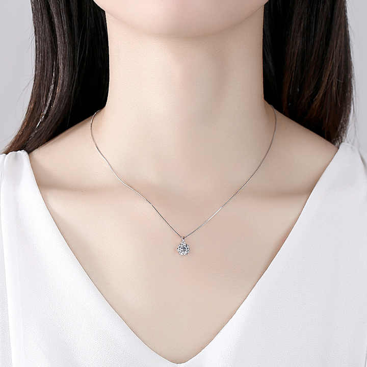 Moissanite Heart Pendant Necklace
