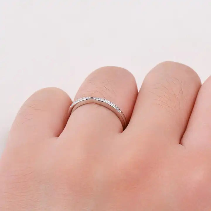 Stackable Thin Moissanite Half Eternity Ring