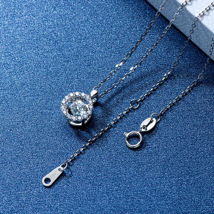 Moissanite Sunflower Pendant Necklace with 0.5 Carat D Color Round Brilliant-Cut Stone