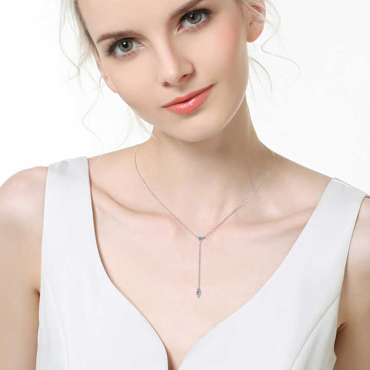 Marquise Cut Moissanite Drop Pendant Necklace – 0.40 Carat