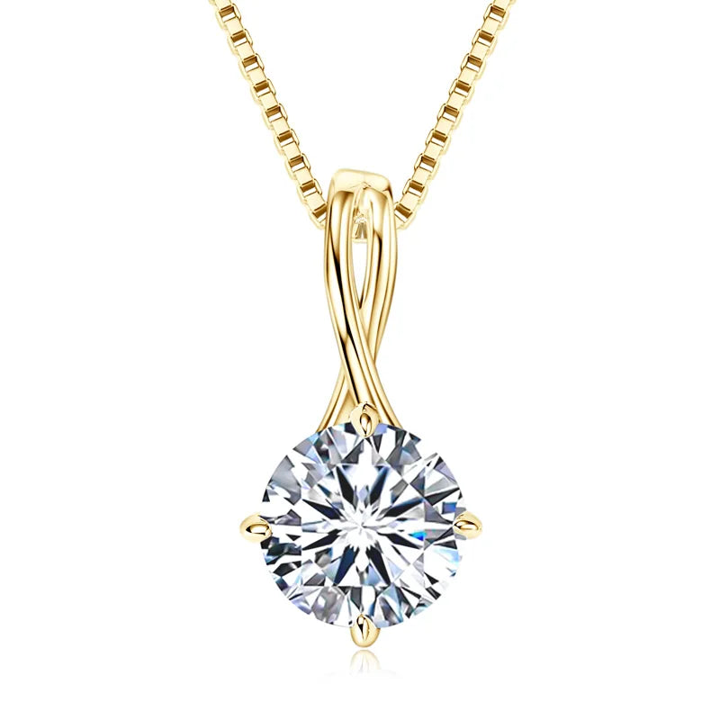 Infinity Pendant Necklace with Moissanite – Available in 6.5mm, 8mm, and 9mm