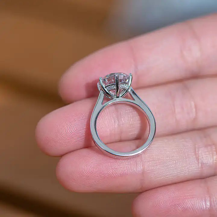 2 Carat Moissanite Engagement Ring - 8mm Round Cut