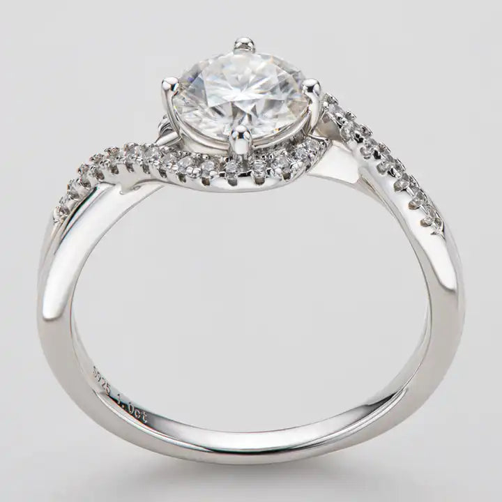 1 Carat Moissanite Engagement Ring - 6.5mm Solitaire