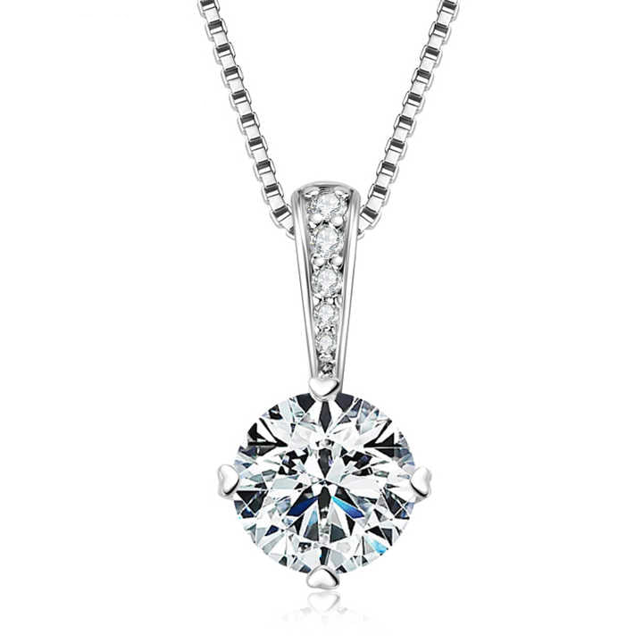 2ct Round "D" Color Moissanite Moissanite Pendant Necklace