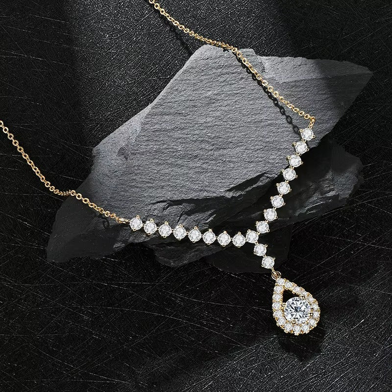 Luxury Moissanite Y Lariat Star Necklace – 1ct