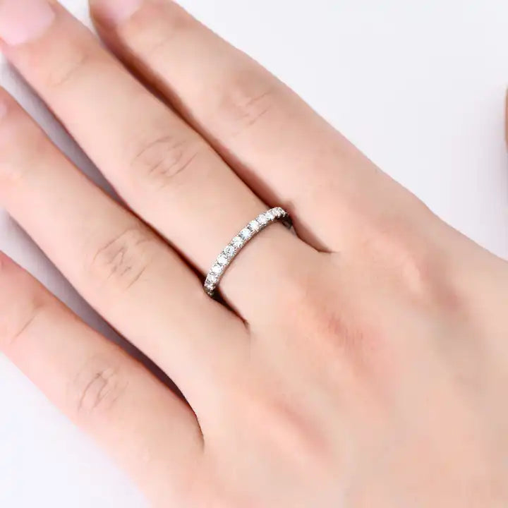 2mm Moissanite Full Eternity Band Brilliant Cut Ring