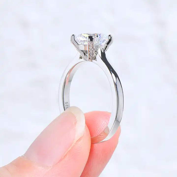 1.5 Carat Moissanite Engagement Ring - 7.5mm Round Cut