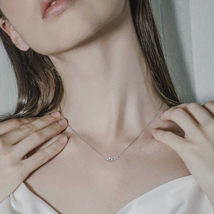Moissanite Cluster Pendant Necklace