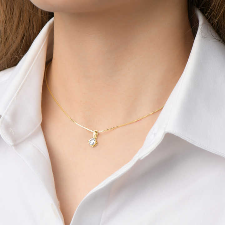 2ct Round "D" Color Moissanite Moissanite Pendant Necklace