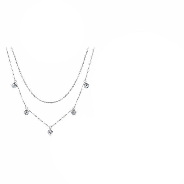 Original 4mm Moissanite Diamond Layered Necklace – Elegant and Timeless