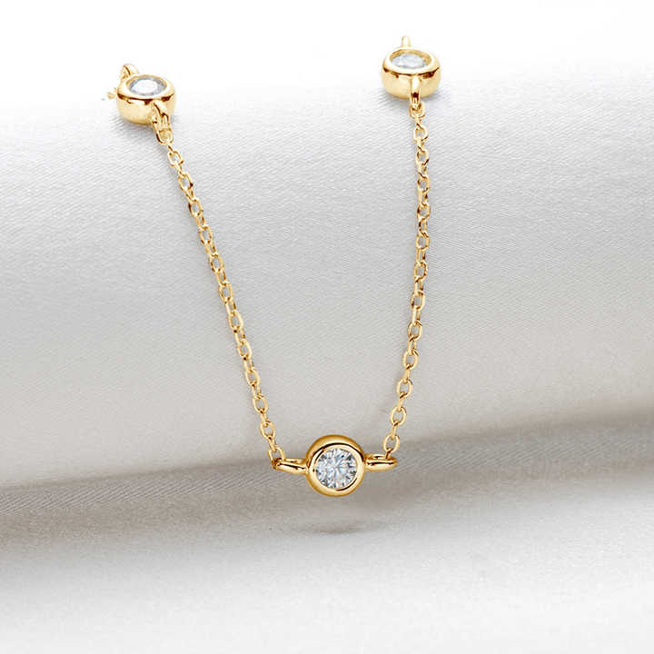 Multilayer Moissanite Bezel Choker Necklace – 4mm Round Cut