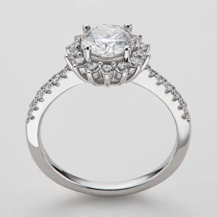 1CT Moissanite Engagement Ring - Classic Round Brilliant Solitaire Design