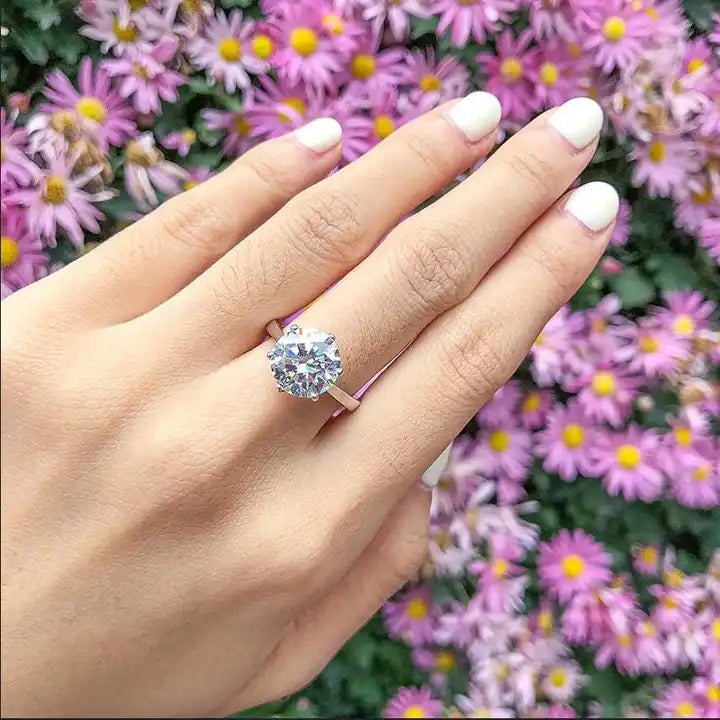 3 Carat Moissanite Engagement Ring - 9mm Round Cut