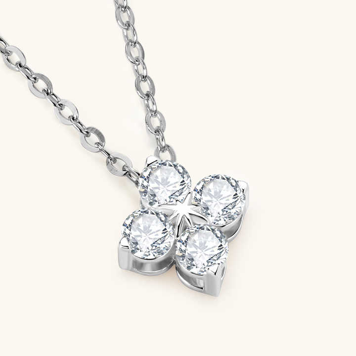 Four-Leaf Clover Moissanite Pendant Necklace – 0.40ct