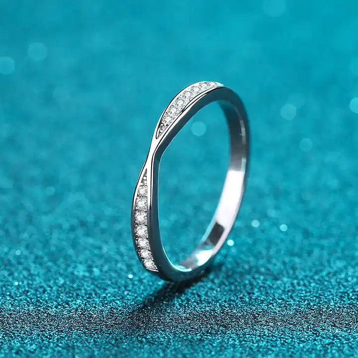 Classic Moissanite Wedding Band - D-Color Stone