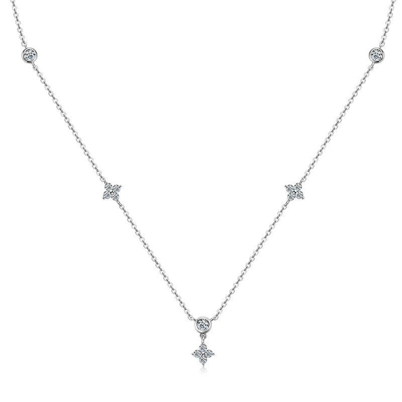 Four-Leaf Clover Moissanite Pendant Necklace