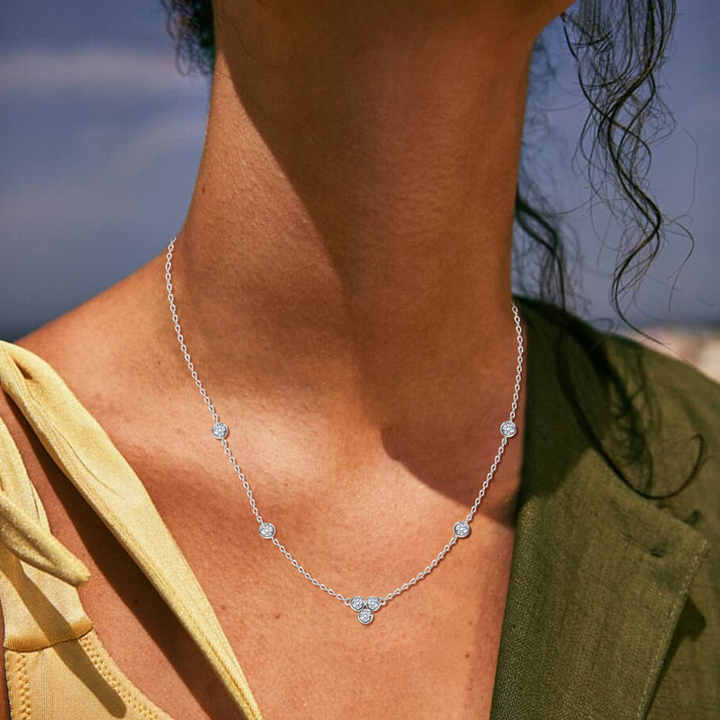 Gold-Plated Moissanite Pendant Necklace – 0.7CTW Round Cut