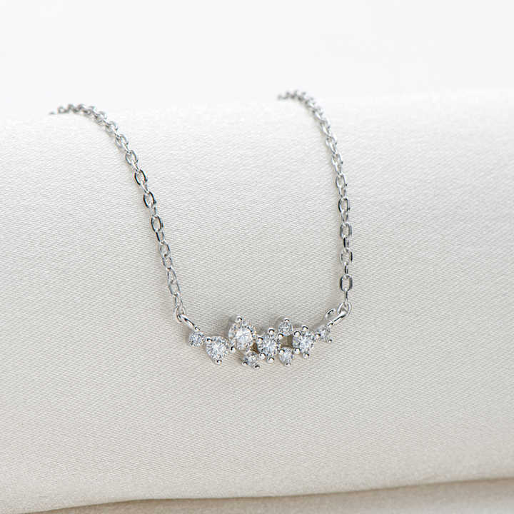 Moissanite Cluster Pendant Necklace