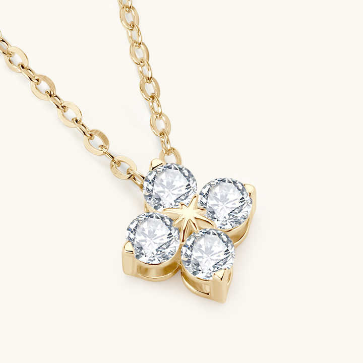 Four-Leaf Clover Moissanite Pendant Necklace – 0.40ct