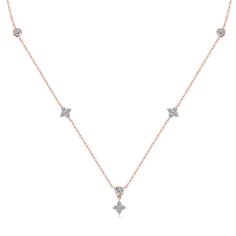 Four-Leaf Clover Moissanite Pendant Necklace