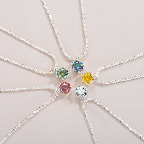 Moissanite Pendant Necklace with 1.0 Carat D Color Round Brilliant-Cut Stone