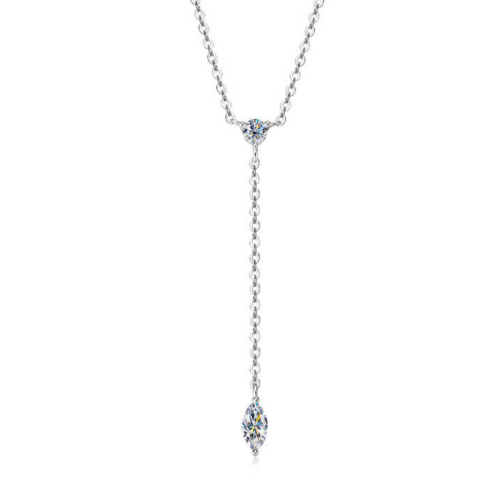 Marquise Cut Moissanite Drop Pendant Necklace – 0.40 Carat